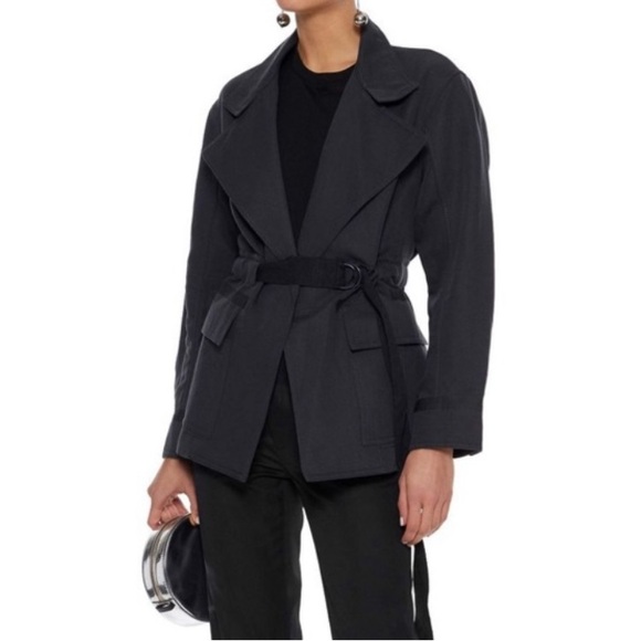 VINCE. Belted Notch Collar Utility Jacket In Slate - Picture 2 of 16